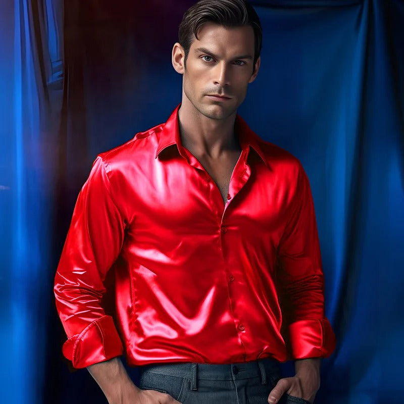 Camisa brillante de hombre de negocios