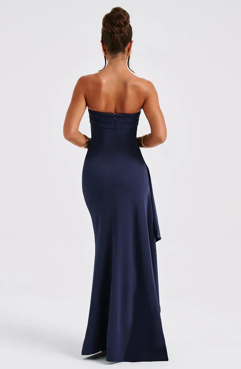 Vestido largo con hombros descubiertos para mujer