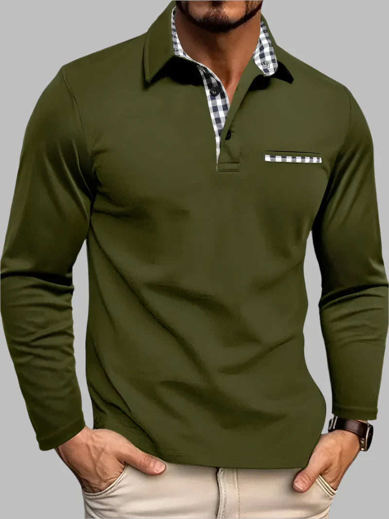 Polo Clásico de Manga Larga de Verano para Hombres