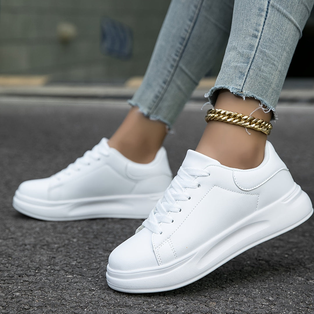 Zapatillas de piel Clean White para mujer