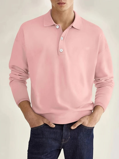 Polo de manga larga para hombre