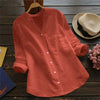 Camisa de mujer de mezcla de lino y algodón