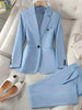 Blazer con solapa de muesca de estilo clásico para mujer