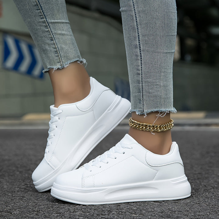 Zapatillas de piel Clean White para mujer