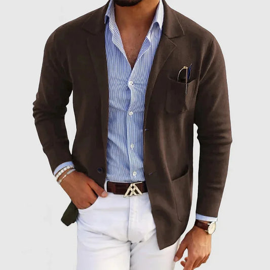 Americana Casual con Bolsillos con Solapa para Hombre