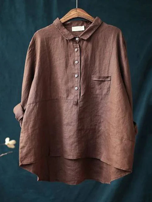 Elegante blusa de manga larga para mujer
