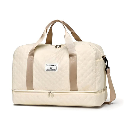 Bolsa de Viaje de Gran Capacidad con Estampado de Rombos