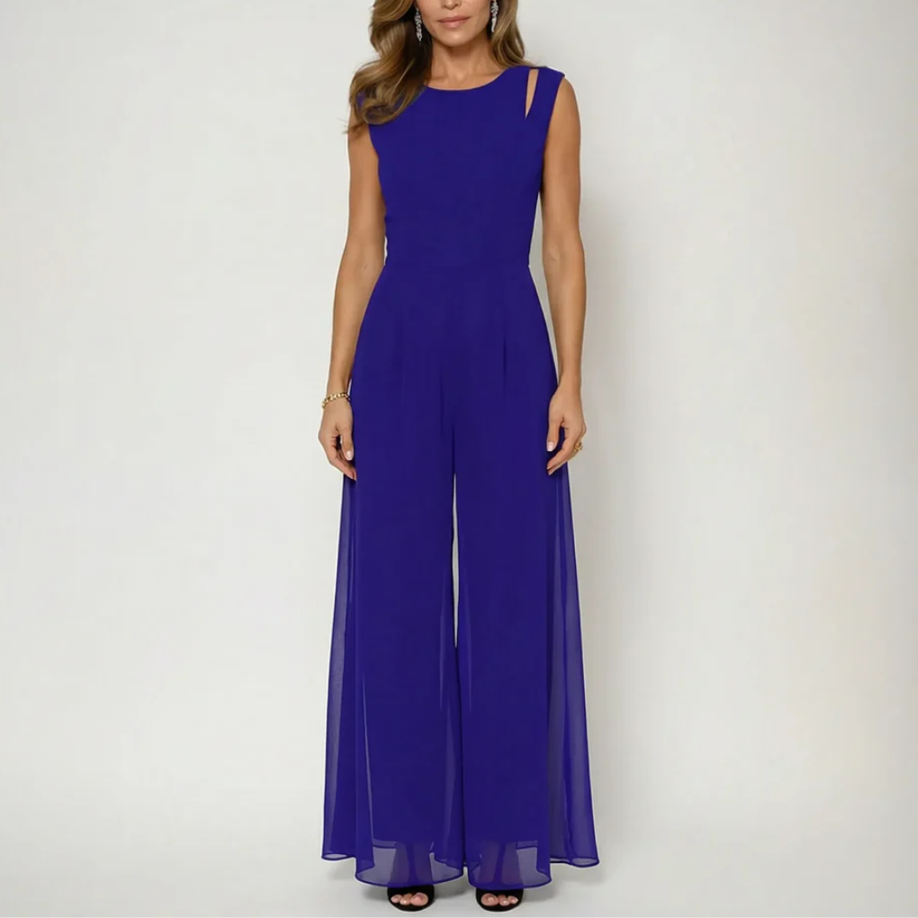 Mono Sin Mangas Pantalón Ancho Formal para Mujeres