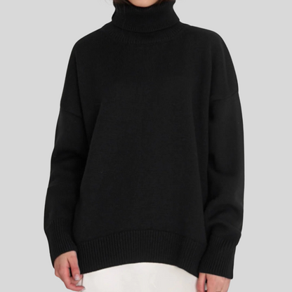 Suéter moderno de cuello alto para mujer