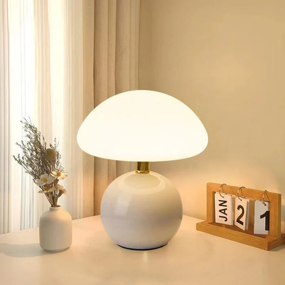 Solina – Lámpara de Mesa LED en Forma de Seta con Estilo