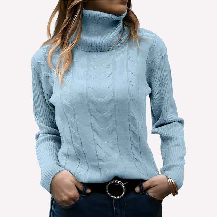 Suéter de Cuello Alto para Mujeres – Estilo Diario Relajado