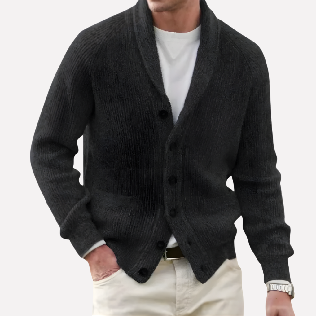Cardigan de Cuello Chal para Hombres