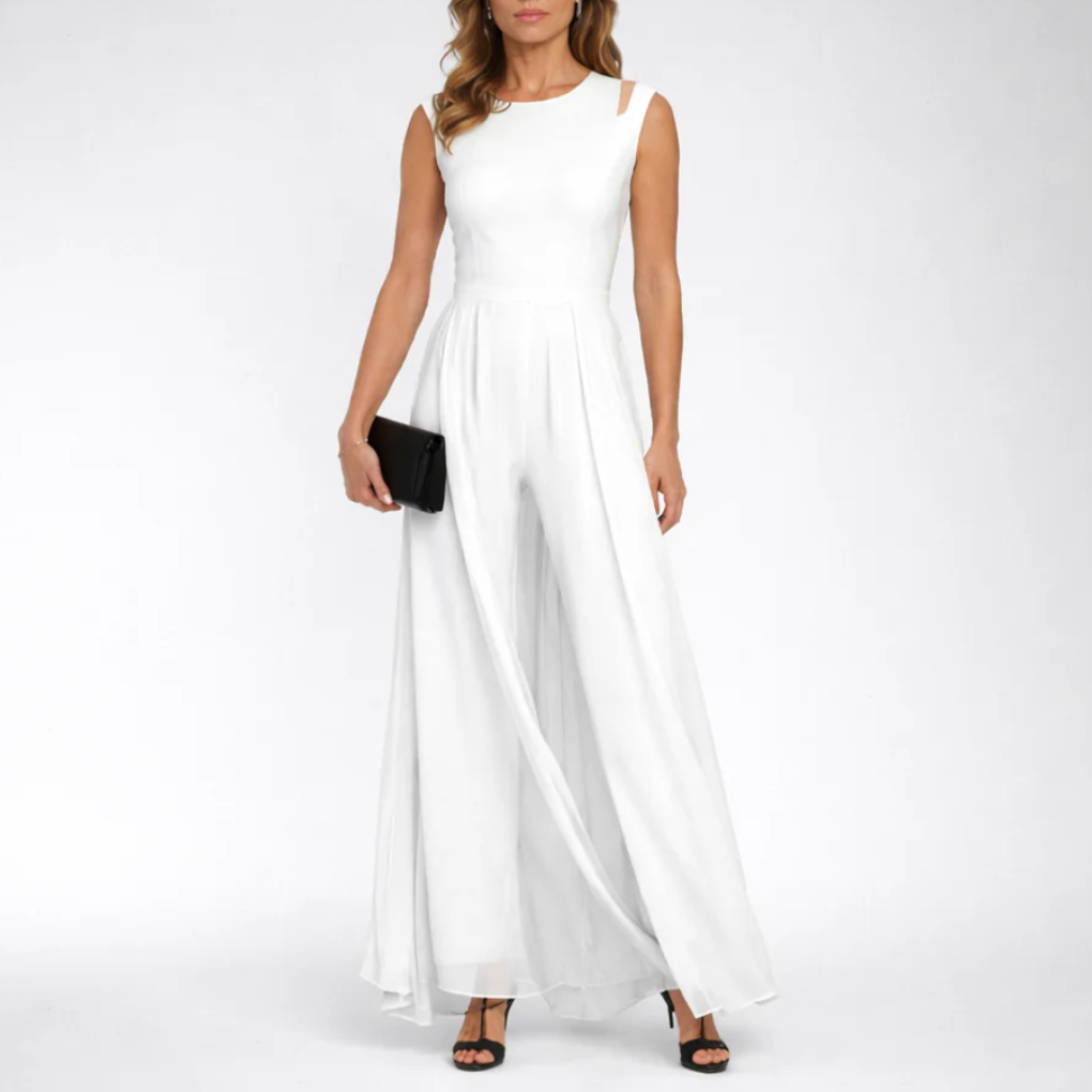 Mono Sin Mangas Pantalón Ancho Formal para Mujeres