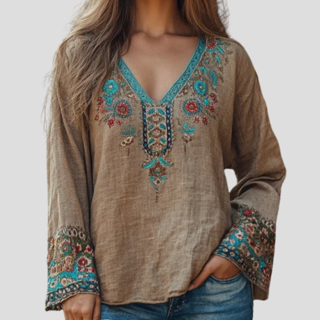 Blusa bordada para mujer