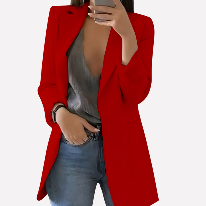 Blazer con Bolsillo Delante para Mujeres – Capa Estructurada Diaria