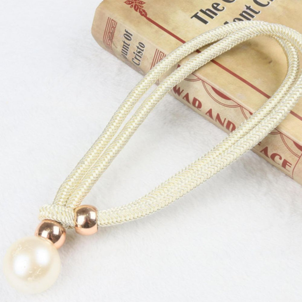 Conjunto de 2 Piezas Elegante y Brillante Tirador de Cortina de Perlas