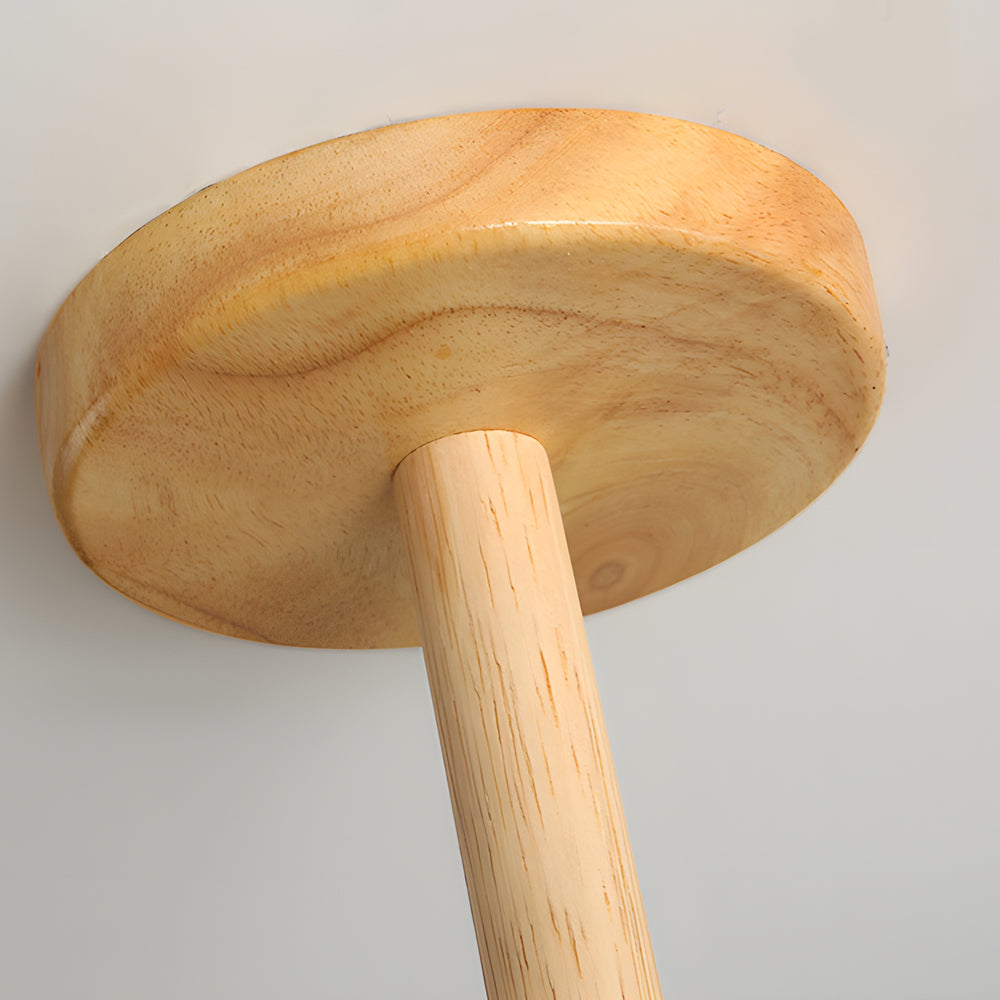 LumiNordic | Lámpara Colgante Escandinava de Madera con Pantallas de Vidrio