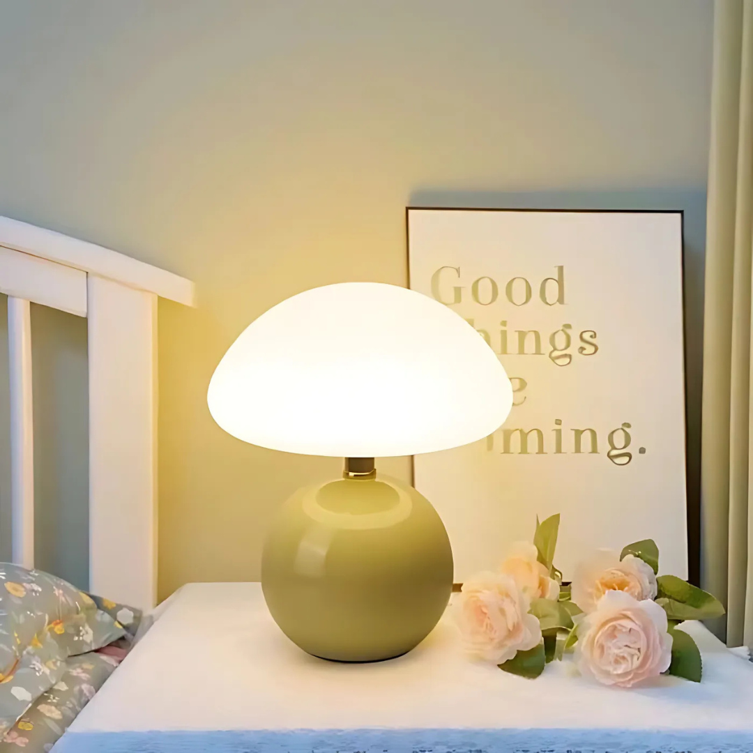 Solina – Lámpara de Mesa LED en Forma de Seta con Estilo