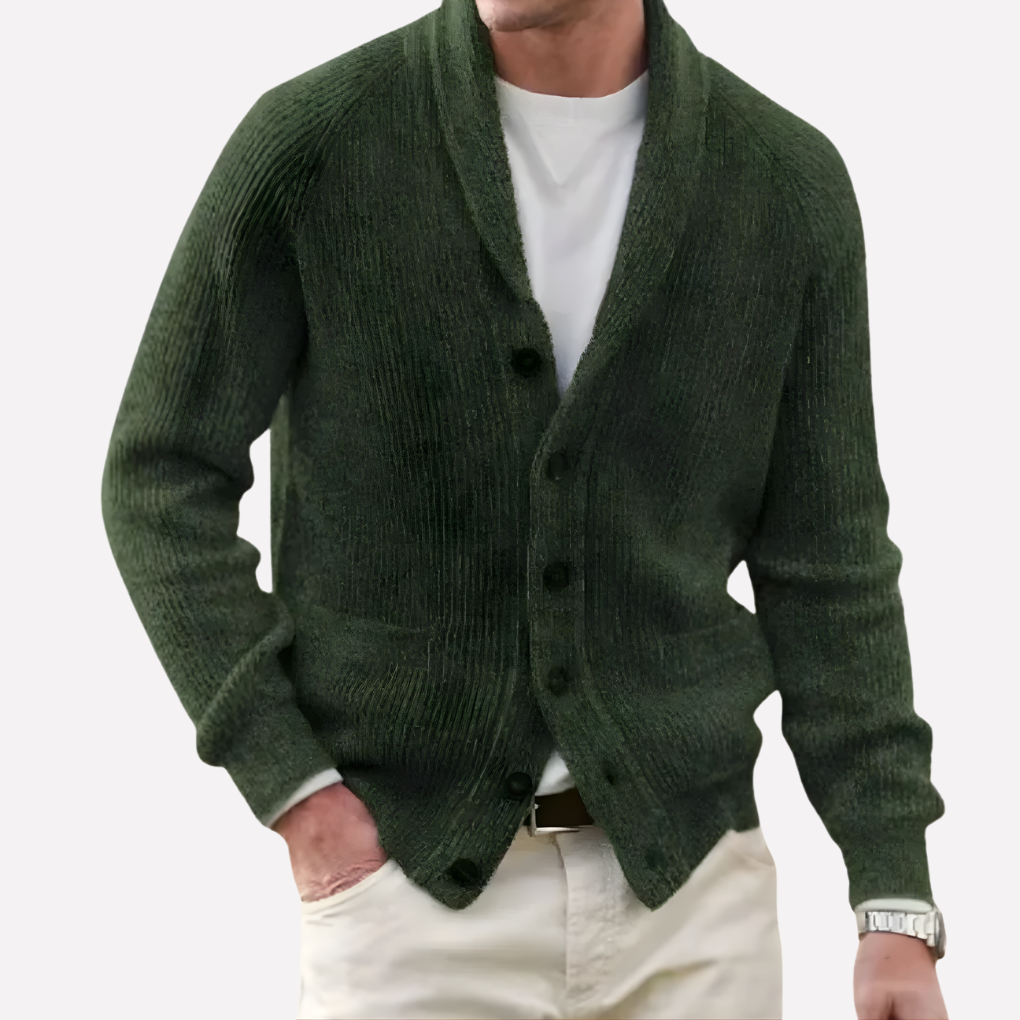 Cardigan de Cuello Chal para Hombres