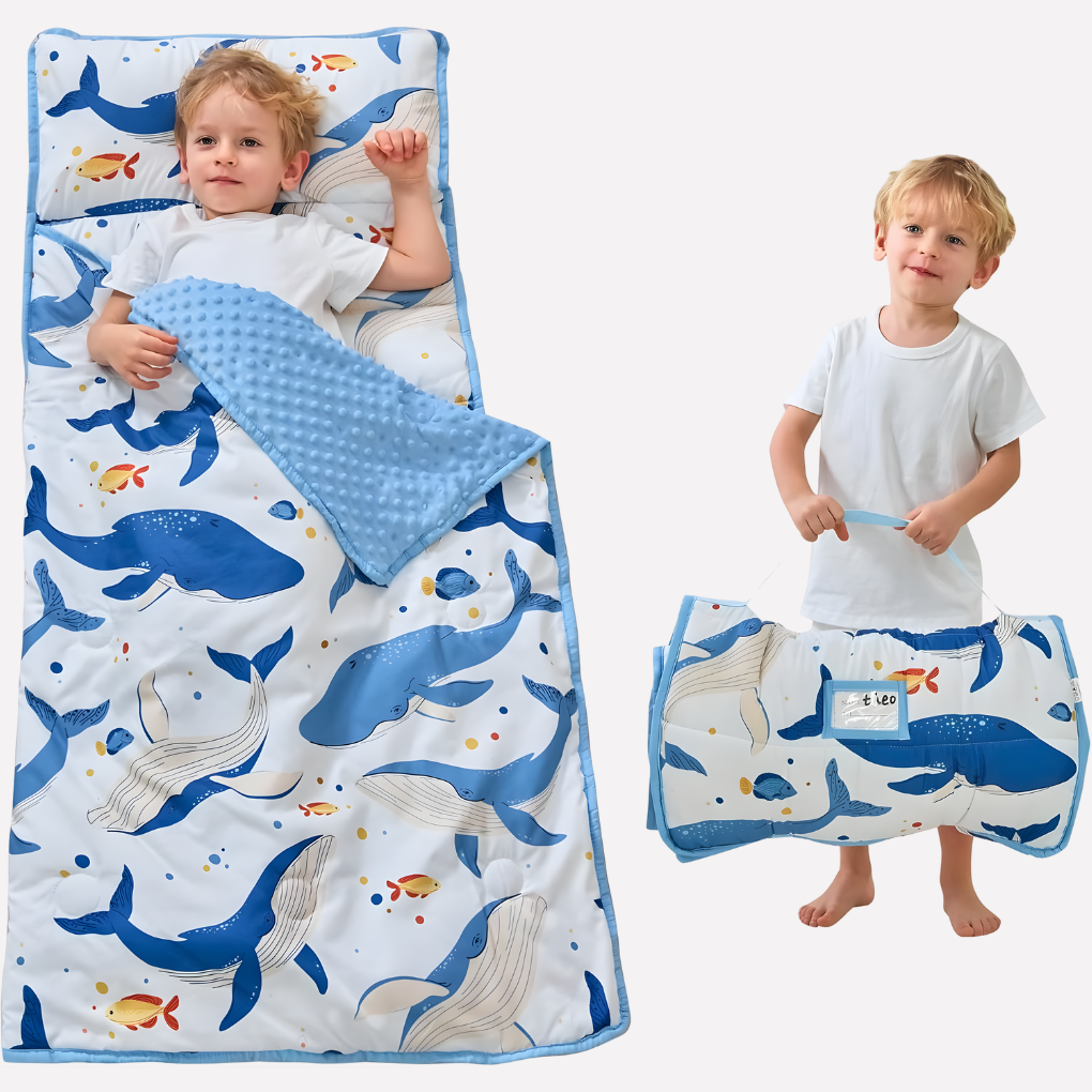 Esterilla de Siesta para Niños Pequeños con Almohada y Manta