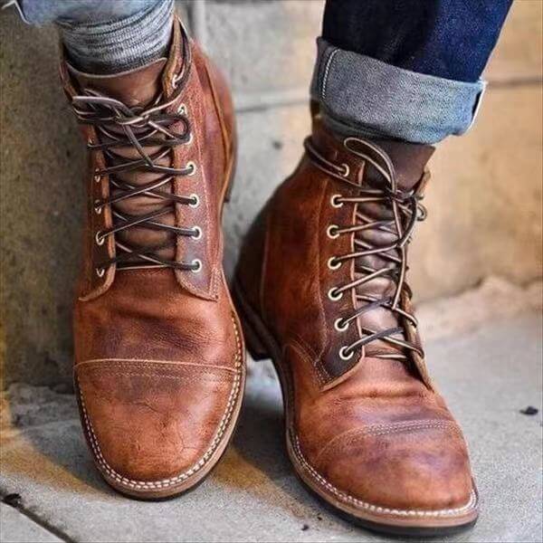 Bota de piel cómoda para hombre