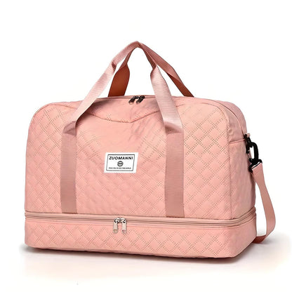Bolsa de Viaje de Gran Capacidad con Estampado de Rombos