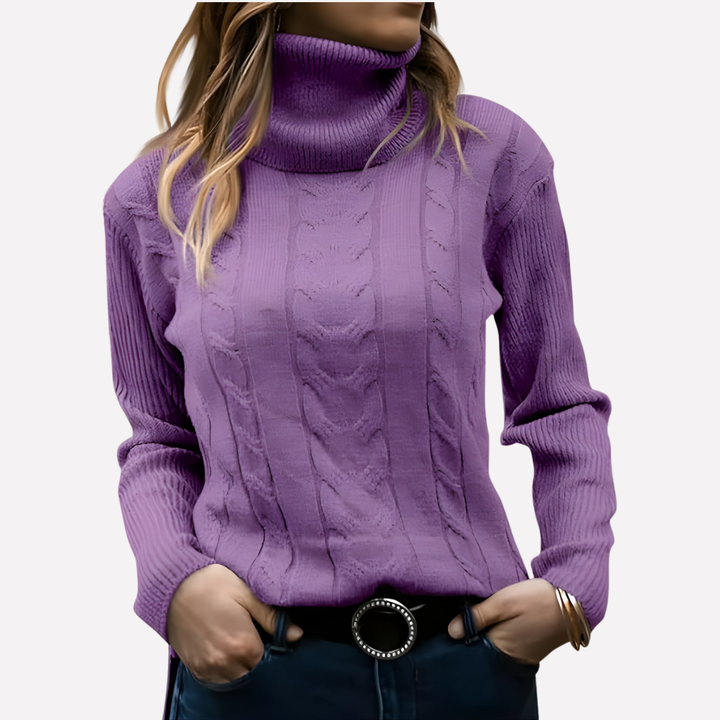 Suéter de Cuello Alto para Mujeres – Estilo Diario Relajado