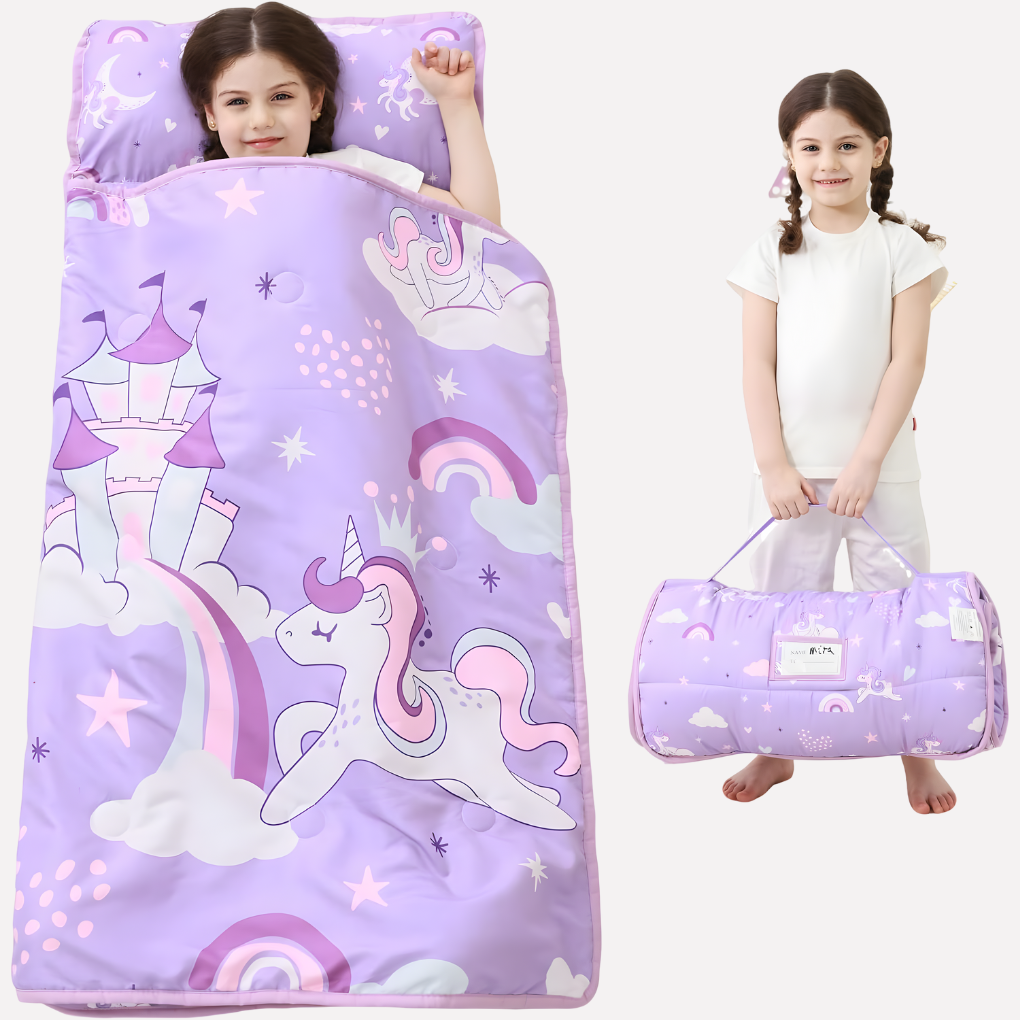 Esterilla de Siesta para Niños Pequeños con Almohada y Manta