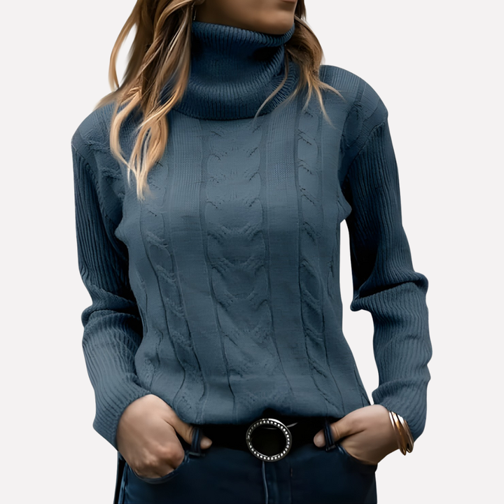 Suéter de Cuello Alto para Mujeres – Estilo Diario Relajado