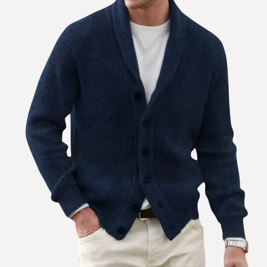Cardigan de Cuello Chal para Hombres