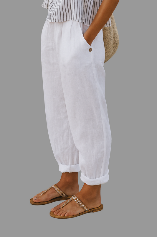 Pantalones holgados lisos