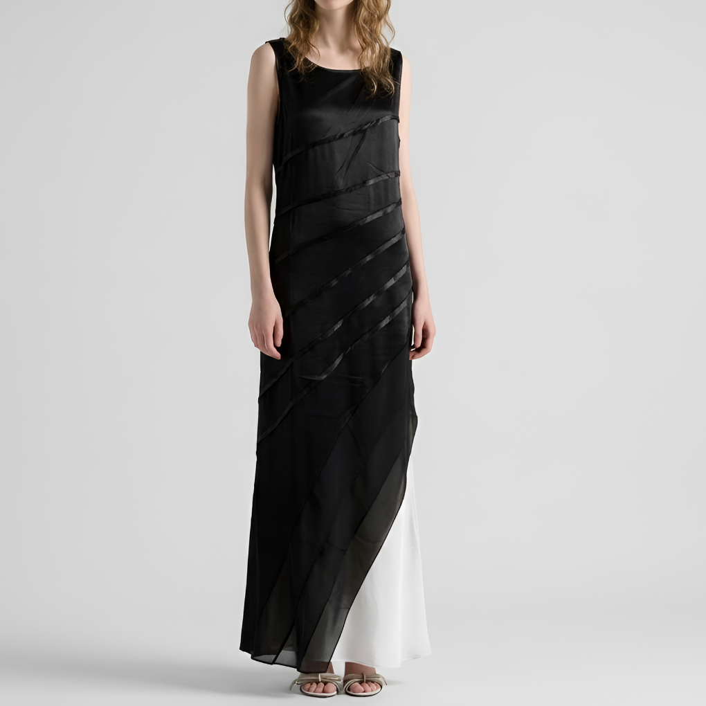 Vestido largo con capas y degradado