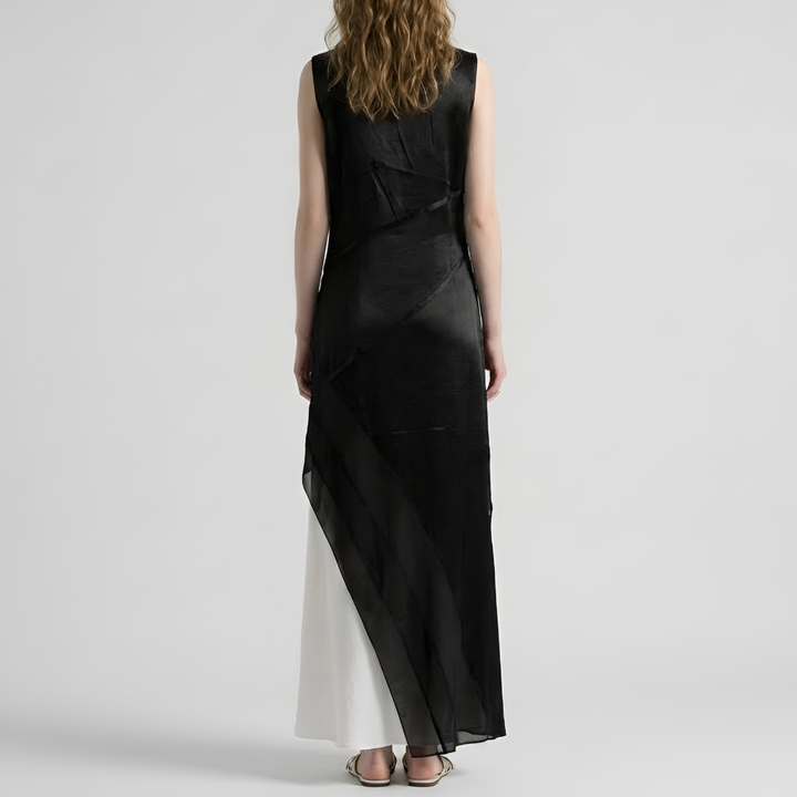 Vestido largo con capas y degradado