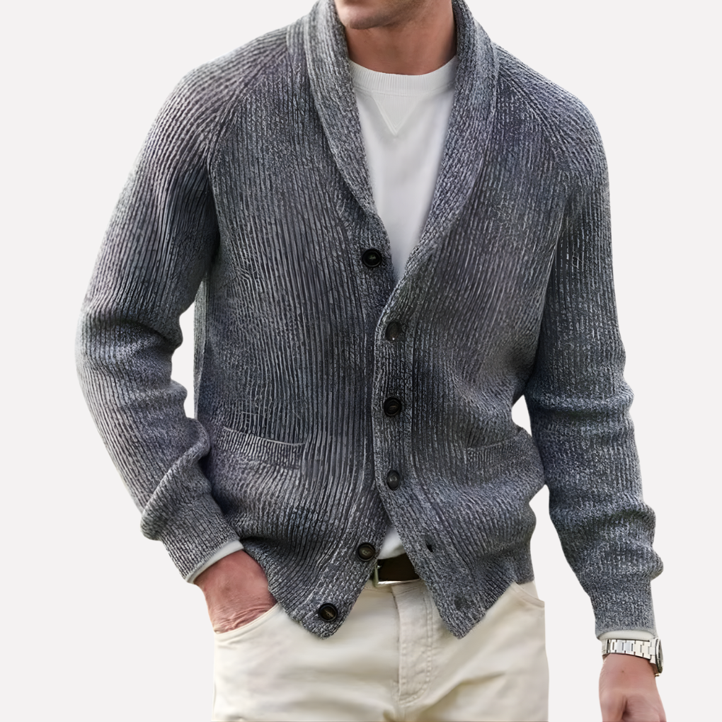 Cardigan de Cuello Chal para Hombres