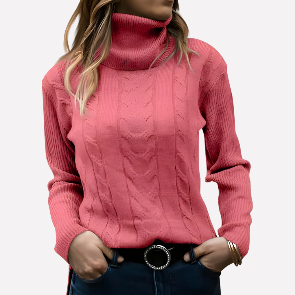 Suéter de Cuello Alto para Mujeres – Estilo Diario Relajado