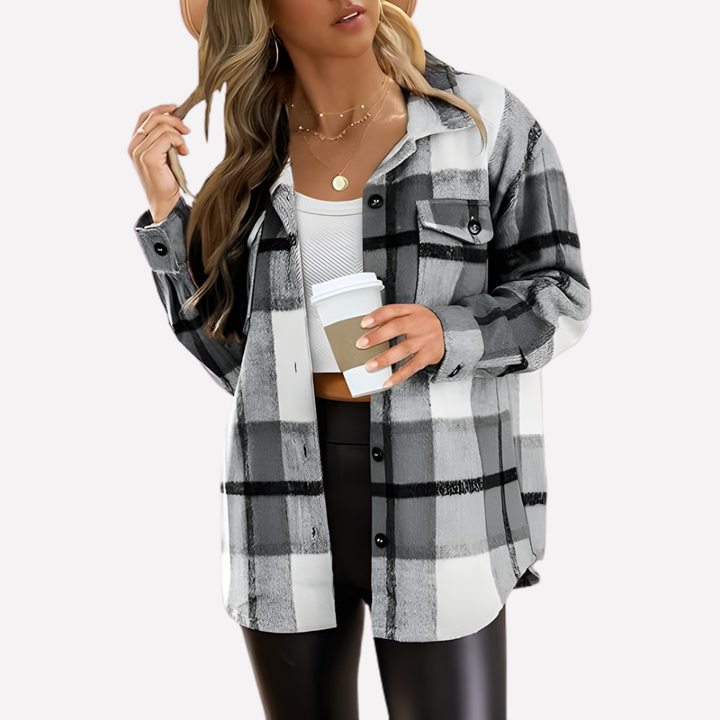 Chaqueta de cuadros para mujeres