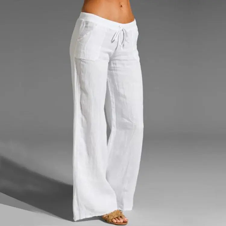 Pantalones sueltos de lino para mujer