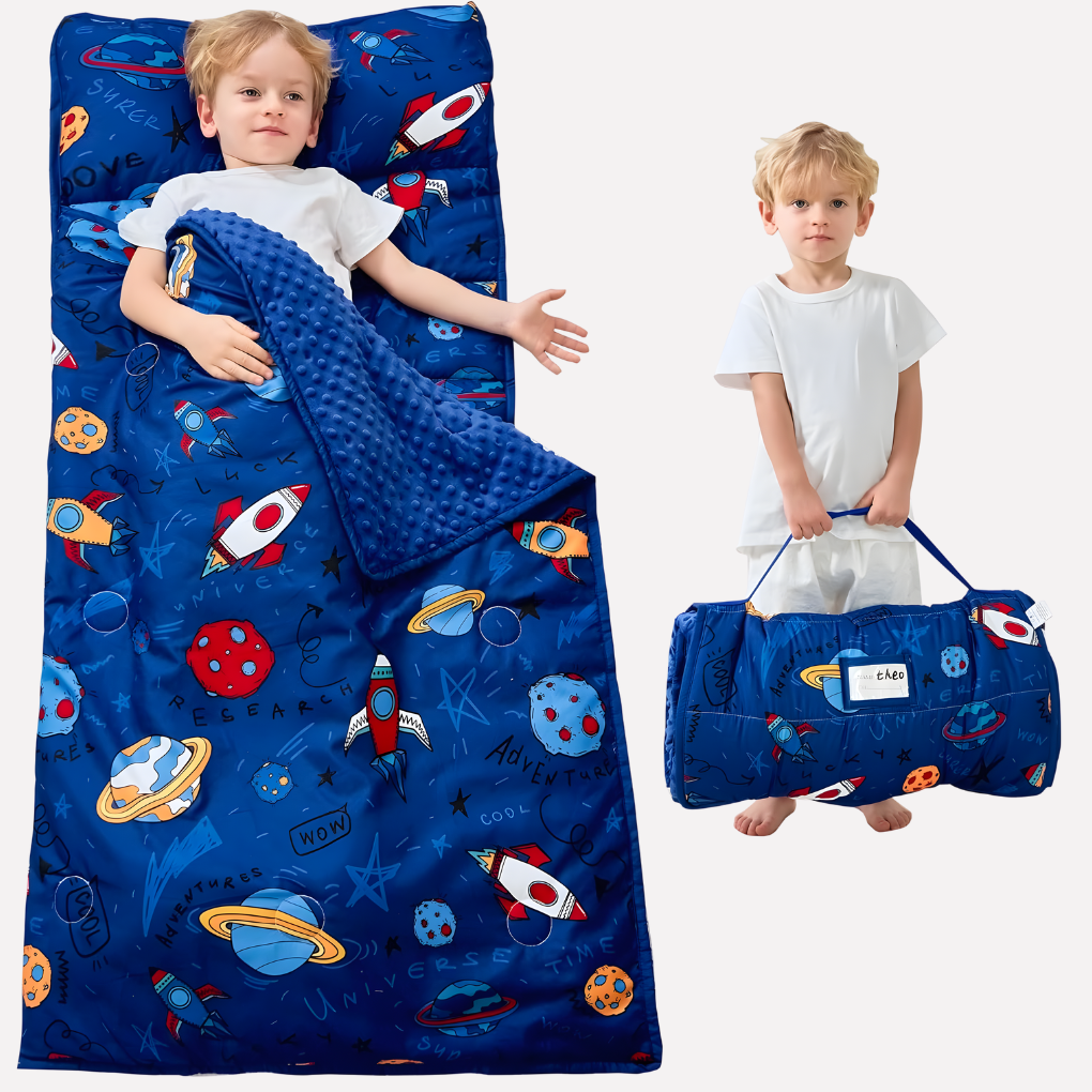 Esterilla de Siesta para Niños Pequeños con Almohada y Manta