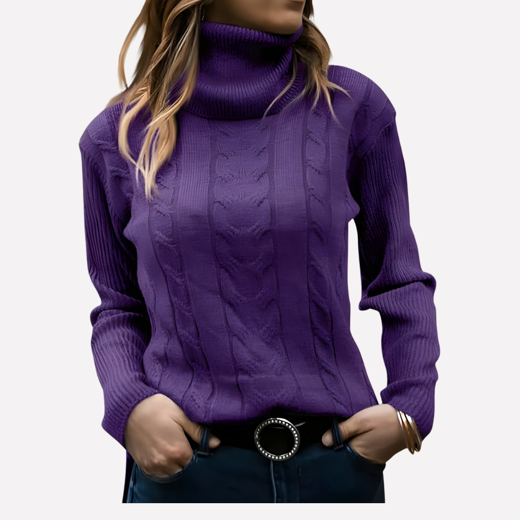 Suéter de Cuello Alto para Mujeres – Estilo Diario Relajado