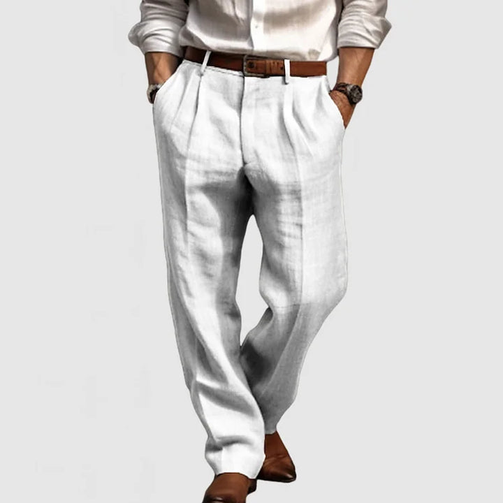 Pantalón Recto de Algodón y Lino para Hombre: Frescura y Estilo Atemporal para el Verano