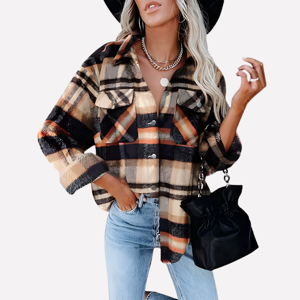 Chaqueta de cuadros para mujeres