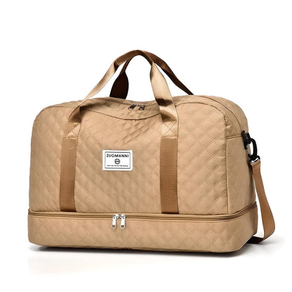 Bolsa de Viaje de Gran Capacidad con Estampado de Rombos
