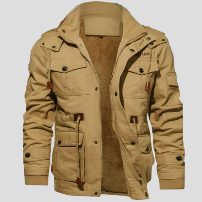 Chaqueta de hombre robusta, resistente al viento y cálida.