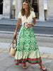 Elegante falda larga con estampado floral y cintura elástica