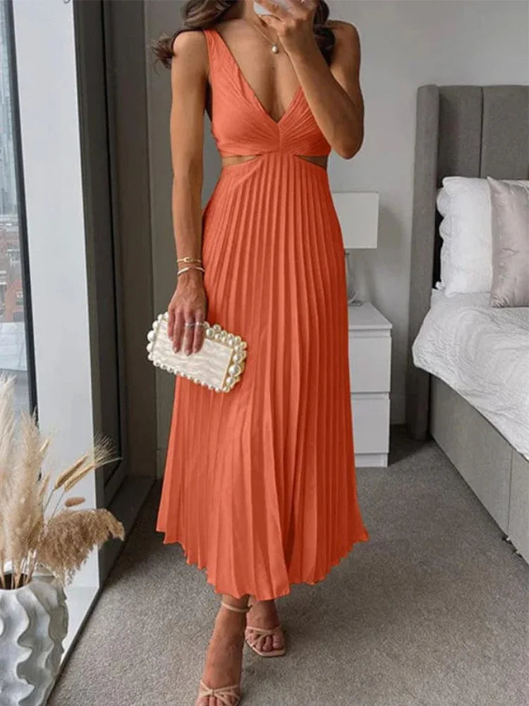 Elegante vestido sin mangas
