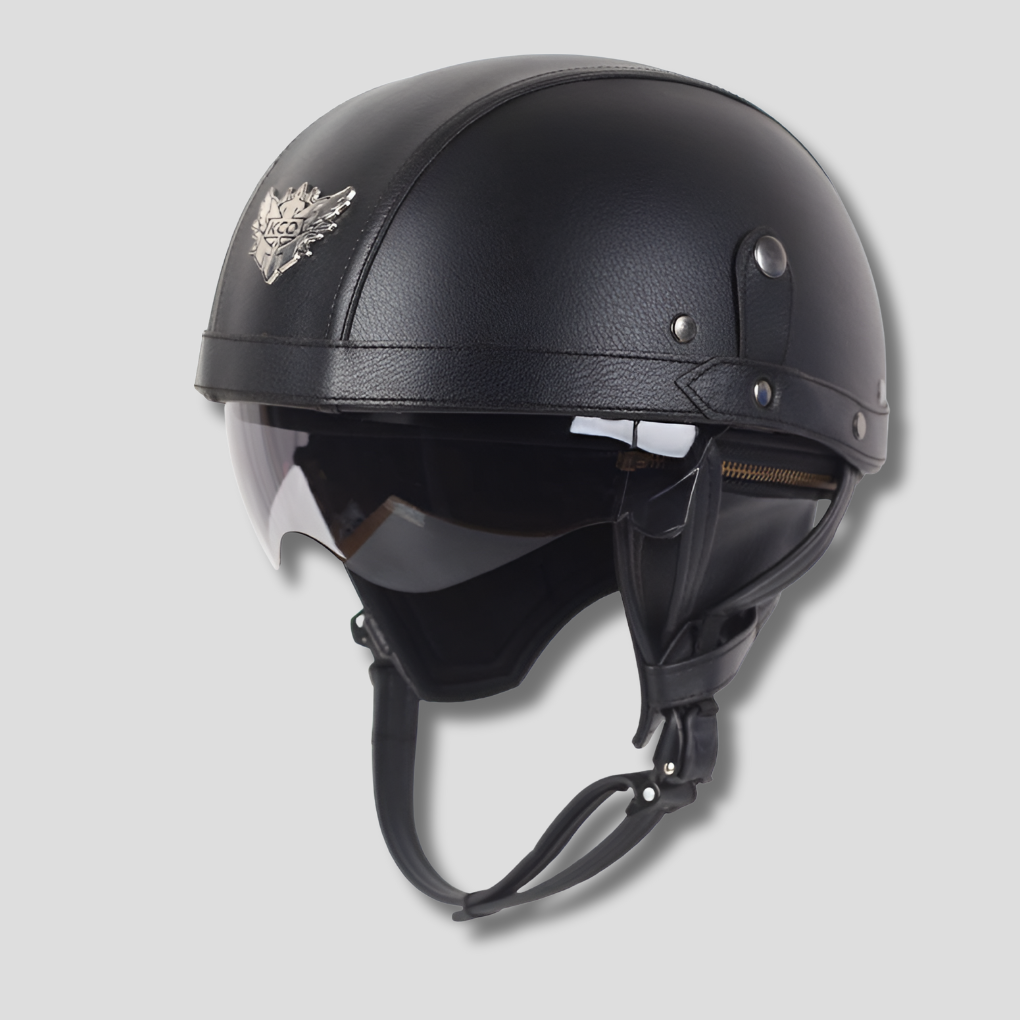 Casco de Motocicleta Vintage con Visera Retráctil