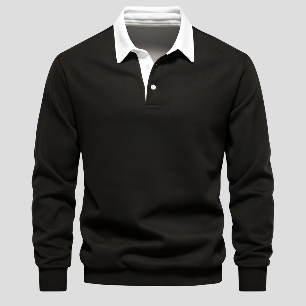 Polo de manga larga para hombre