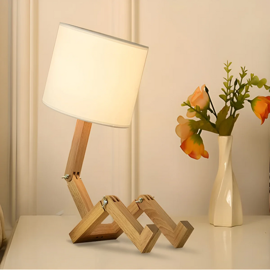 Lunari – Lámpara de Mesa de Madera Flexible y Artesanal