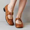 Zapatos de tacón bajo de piel para mujer