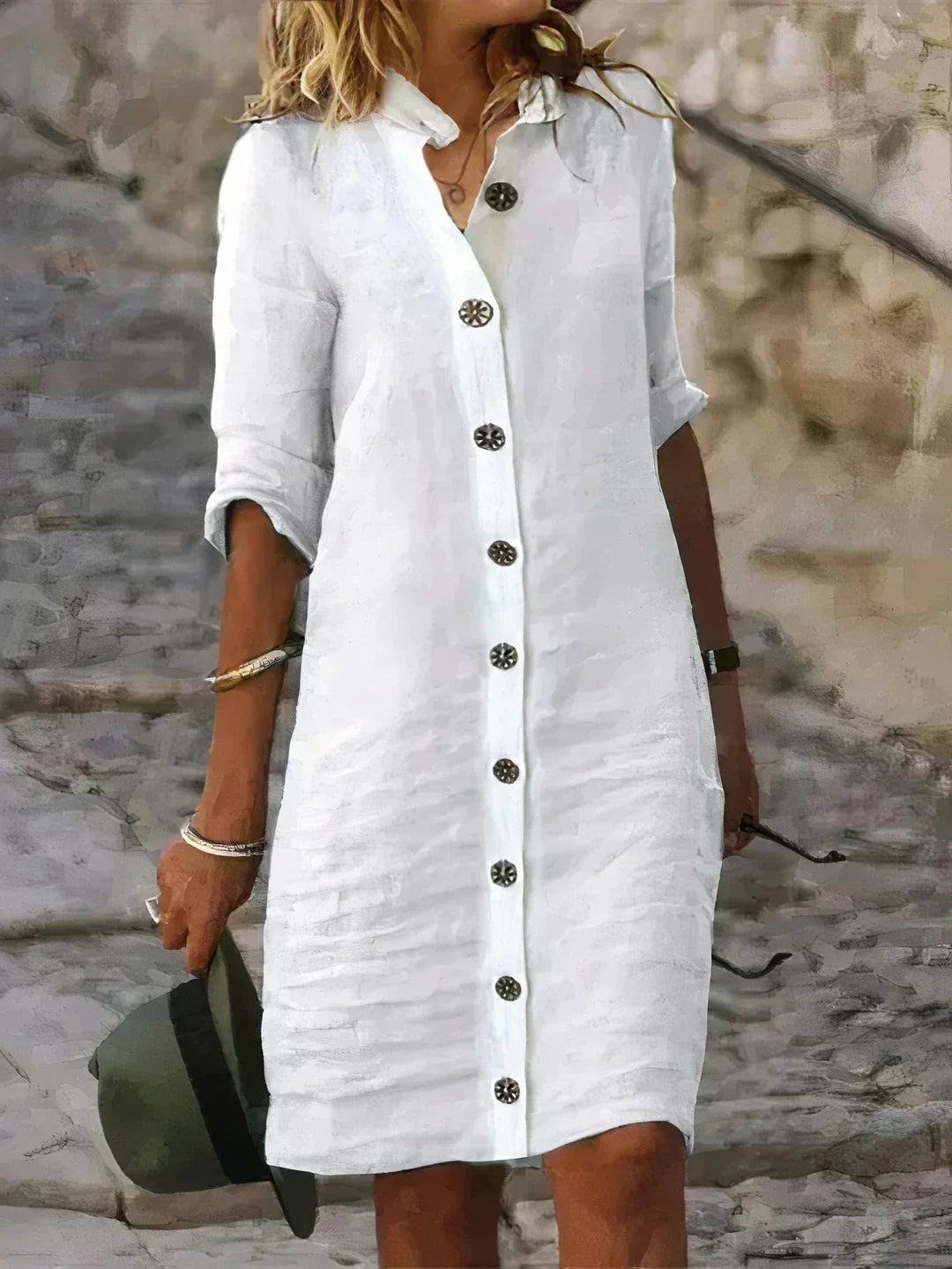 Vestido midi de lino de verano
